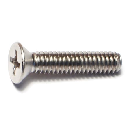 Midwest Fastener 1/4"-20 x 1-1/4 in Phillips Flat Machine Screw, Plain 18-8 Stainless Steel, 12 PK 63712